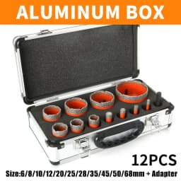 M14 Thread Diamond Dry Vacuum Brazed Drilling Core Drill Bits Set Porcelain Cup Saw Tiles Granite Marble Hole Saw Tools 15Pcs