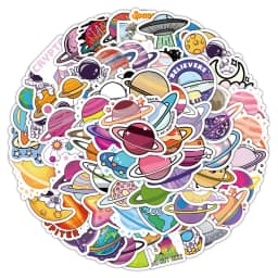 10/100Pcs Cute Stickers Pack Kawaii Space Planet Aesthetic Stationery Supplies Office School Scrapbooking Supplies Korean Paper
