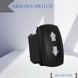 Waterproof 12V/24V 7-Pin DPDT Reverse Polarity Rocker Switch Blue LED Latching/Momentary On-Off-On for DC Linear Actuators Motor