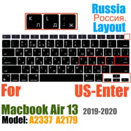 Keyboard Cover For MacBook Air 13 inch 2022 2021 2020 Release A2337 M1 A2179 with Touch ID Waterproof Protective Silicone Skin