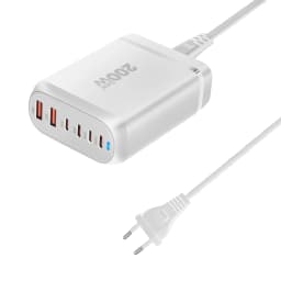 New 200W GaN Desktop Charger 6-port USB Type C PD Charger Fast Charge 3.0 Fast Charger Mobile USB Charger