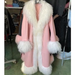 YOLOAgain Real Mongolia Sheep Fur Jacket Long Dark Brown Suede Coat Women