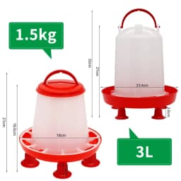 1Pc 1.5kg/3L Automatic Chicken Feeder Bucket Drinker Bucket With Leg Plastic Water Bucket for Duck Farm Chick Coop Water Supply