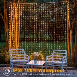 Curtain Fairy Light Waterfall 3x3m 280 LEDs Window Light 5V USB Waterproof Outdoor String Light for Christmas Patio Wall Decor