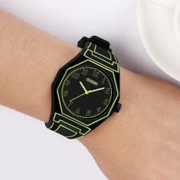 Preppy Style Quartz Wrist Watch - Round Dial, Electronic Drive, Silicone Strap, Unisex