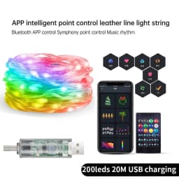 Smart Fairy RGB String Light USB 10M/33FT Waterproof String Light with App Control, Sync to Voice & Music Valentine's Day Decor