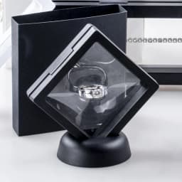 7x7cm 3D Suspension Box Shadow Box Jewelry Display Stand Ring Pendant Holder Protect Jewelry Stone Presentation Case
