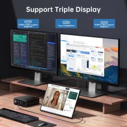 MSECORE MQ50 AI Gaming Mini PC AMD Ryzen 7 7840HS Radeon 780M DDR5 NVMe SSD WiFi6E BT5.3 2.5G LAN Triple 4K HDMI Office Desktop