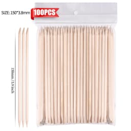100Pcs Orange Wood Sticks for Nails Double Sided Cuticle Pusher Remover Nail Art Manicure Pedicure Tool for Manicure Pedicure