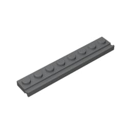 10PCS PLATE 1X8 WITH RAIL Compatible 4510 Plate Modified Self-Locking Bricks Building Blocks Toys Accessories