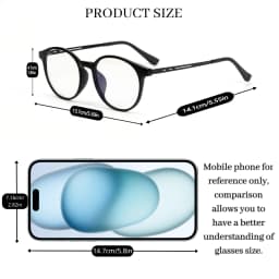 Progressive Multifocal Reading Glasses, Photochromic, Clear Vision, Round Frame, Lightweight to Wear, Stylish Appearance Suitable for Both Men and Women