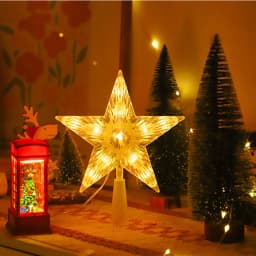 Dia 22CM Christmas Tree Topper Stars String Lights USB Powered RGB Changeable Stars Garland Fairy Lights for Holiday Party Decor