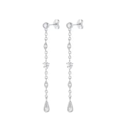 925 Sterling Silver Ear Needle White Zircon Silver Series Earrings ins Tassel Pendant Hoop Earrings For Women Advanced Jewelry