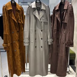 YOLOAgain Double Breasted Suede Jacket Coat Women Real Leather Trench Coat