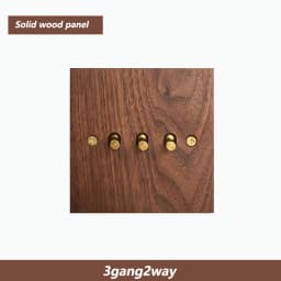 Model 86 Solid Wood Wall Light Switch Retro Brass Toggle Switch 13A English Wall 2gang2way Power Light Switch Socket Panel