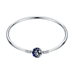 Bamoer 925 Sterling Silver Universe Series Star & Moon Beads Blue Planet Pendant Charms for Women Bracelet DIY Fine Jewelry Gift