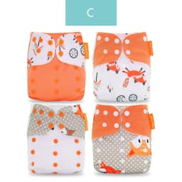 Kangobaby #My Soft Life# 4pcs Set Suede Cloth Baby Cloth Diaper Reusable Washable Newborn Nappies