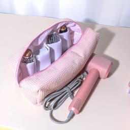 Simple Cotton Added Makeup Bag with Zipper Portable Storage Pouch Lightweight Large Capacity Hair Styling Tool Organizer Travel