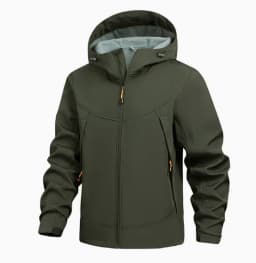 Men's Hooded Softshell Jacket Waterproof Lightweight Insulated Windbreaker Fleece Lined Rain Shell Jacket for Hiking Camping