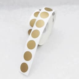 1000-Pack 0.5' Circle Scratch-Off Stickers Golden/Silver Small Round Label Roll for DIY Crafts and Business Use
