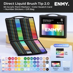 ENMY Acrylic Paint Markers Pen Soft Head Direct Liquid Graffiti Painting QuickDry Pigments Art Supplies for Felt