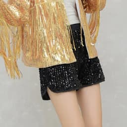 Shiny Fringe Jacket Women's Reflective Sequin Top Short Spring Autumn Trendy Stage Costume Female Fashionable Tassel Coat