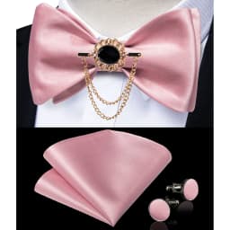 Exqusite Men's Self-tie Bowties Wedding Neck Ties For Man Accessories Cufflinks Hanky Brooch Set Red Black Yellow Blue Bowtie