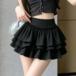 Mini Skirt Cute Sexy Balletcore Elastic High Waist Ball Gown Summer Ruffle Lolita Skirt Short Korean Sweet Y2K Women Clothing