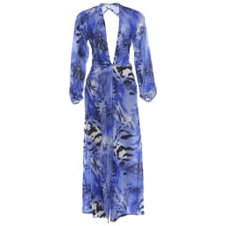 Woman Tiger Stripe Print Deep V-neck Dress Sexy Backless Long Sleeve Dresses 2026 Summer Vacation Beach Party Elegant Vestidos