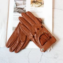 Women's Summer Leather Full Finger Gloves Unlined Thin Fashion Spring Autumn Motorcycle Riding Sheepskin Driving
