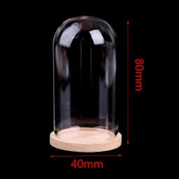1:12 Dollhouse Miniature Decor Flower Display Glass Display Bell Jar with Base