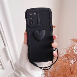 S 24 23 22 21 Love Heart Wavy Silicone Case For Samsung Galaxy S23 S21 S20 Fe S24 S22 Plus Ultra S10 S9 Lanyard Cover Note 20 10