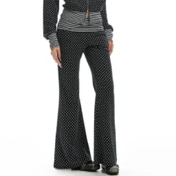 Polka Dot Flare Pants Striped Folds Cuffs High Waist Loose Fit Trousers Women Casual Yoga Lounge Pants Back to School Teen Girls