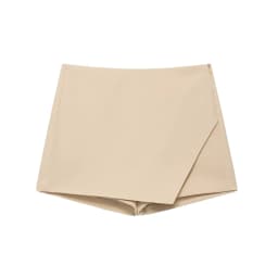 Women's Asymmetric Solid Color Skort Casual Side Zipper Shorts Skirts for Spring Summer Fashion