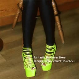 Nude Strappy Platform Stiletto Pumps Peep Toe Lace up High Heels Designer Elegant Style Cutout High Heeled Footwear for Banquet