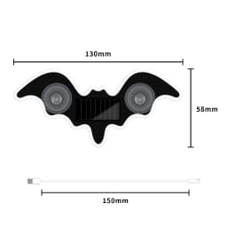 Bat-shaped Universal Solar Power Atmosphere Light Dynamic Gradient LED Fit Car Interior Ambient Light Decoration Accessory RGB