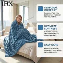 IHX Solid Color Imitation Rabbit Plush Milk Plush Thickened Thermal Leisure Home Blanket Office Nap Blanket, Custom Blanket Size