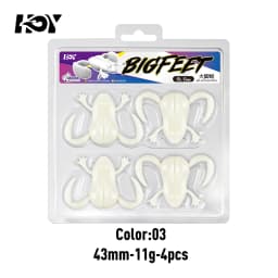 Kingdom 4pcs High Elastic TPE Frog Fishing Bait 34mm 6.2g 43mm 11g Floating Silicone Swimbait Bass Lure For Freshwater Fishing