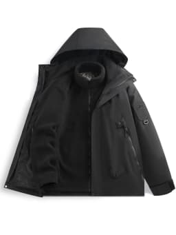 Men's 3-in-1 Jacket with Removable Fleece Liner, Waterproof Windproof Coat for Hiking, Camping, Travel and Daily Outdoor Use