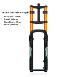 20x4.0 26*4.0 MTB Dual Motor Air Suspension Fork QR 9*135mm 15*135mm Beach Snow Motorcycle Electric E Bike Double Crown Air Fork