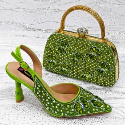 Festive Elegance: Spot Goods Dazzling Heels and Chic Long Bag Clutch Perfect Combination Of Shoes And Bag for Special Occasions