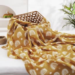 100% Cotton 120*110cm 2 Layers Newborn Baby Bath Towel Wrap Muslin Swaddle Blankets