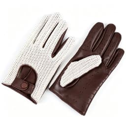 Autumn Winter Men's Wool Knitted Goatskin Touch Screen Gloves Locomotive mitten Car Driving Genuine Leather Motorcycle Gloves