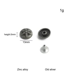 20/50/100PCS Old silver Flower/Round Conchos Screw Back Rivets For Bags Belt DIY Doll Clothes Sewing Riveting Button Accessories