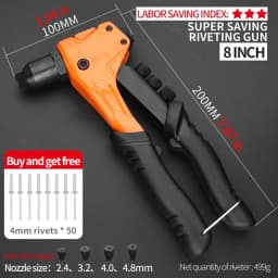 Hand Rivet Gun Set Professional Rivet Nut Riveter Construction Stapler DIY Hand Tool Riveter Tools Embody 50pcs Rivet Nut