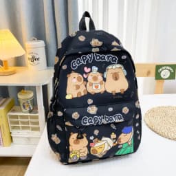 Cute Large Capacity Capybara Backpack Cartoon Breathable Student Schoolbag Nylon Ultra-light Book Bag Back to school Women Girl