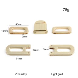 2/5/10Sets Satin silver Metal Square Tiny Bag Turn Lock Twist Lock Clasp For Women Handbag Shoulder DIY Hardware Accessories