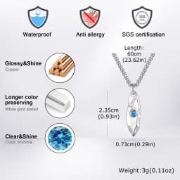 Blue Wishing Stone Necklaces for Men Boys,Trendy Hip Hop Metal Pendant Necklaces,Vintage Birthday Party Male Jewelry Gift