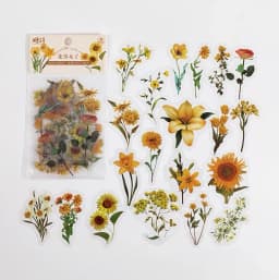 40 Pcs/pack Assorted Plant Flower Mushroom Ginkgo Pet Decorative Diary Stickers Sticky Notes for Scrapbooking Planner Stationery
