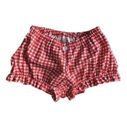 Lamuusaa Shorts y2k Women Clothes Casual Ruffle Trim/Plaid/Solid Color/Duck Print Elastic Waist Pajama Hot Pants 2000s Clothing